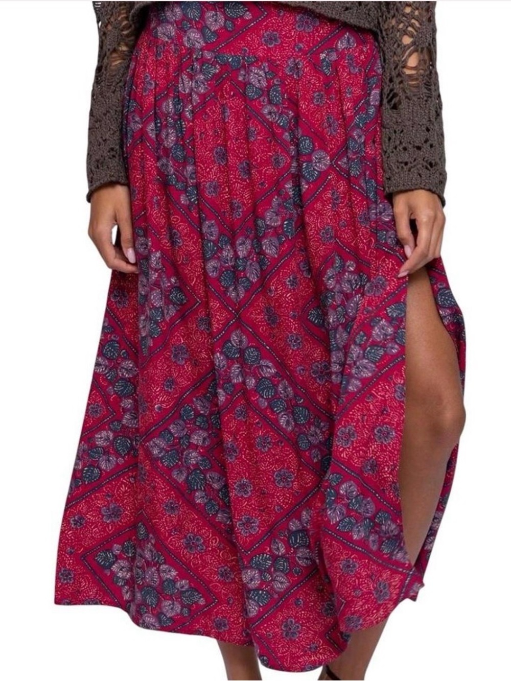 NWT Natural Life Addie Maxi Skirt Batik Bandana Small NEW!